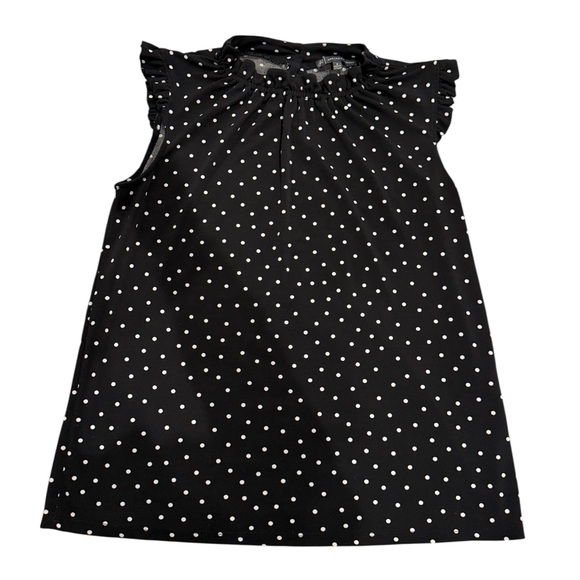 🩵5/$25🩵 Adrianna Papell Black and White Polka Dot Sleeveless Blouse - Picture 2 of 11